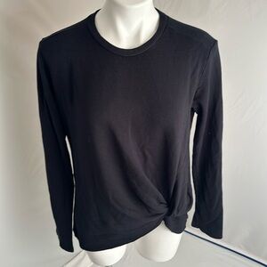 Stateside black asymmetrical twist front pullover